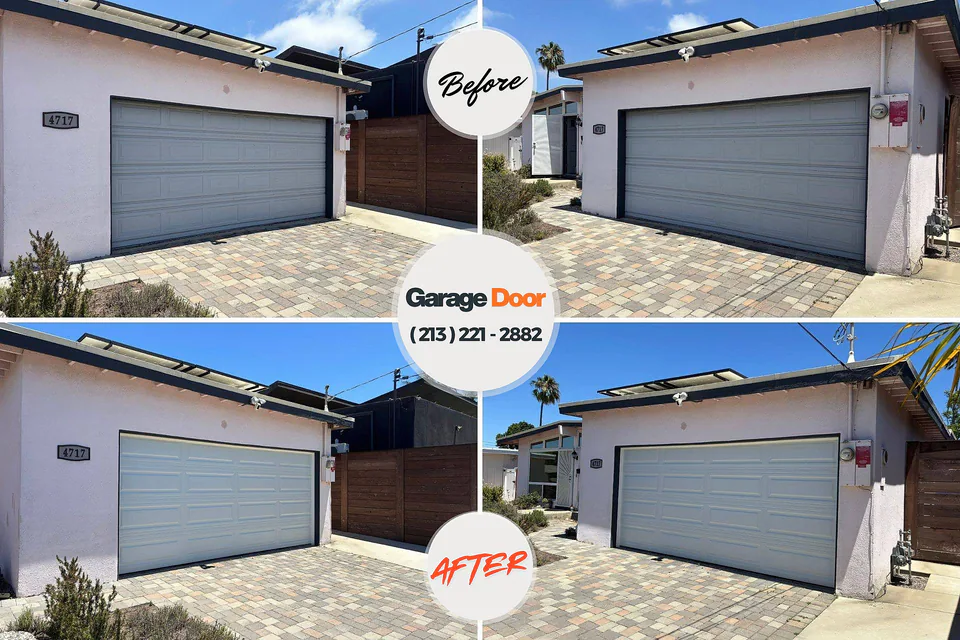 Before and after: garage door repair North Bellport, NY